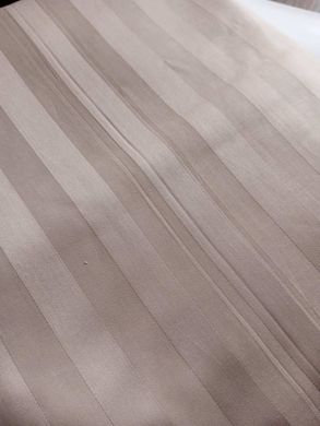 Комплект постільної білизни сатин страйп європейський беж, Бежевий, Европейський, 2х70х70