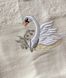 Рушник махровий 70х140 гладкофарбований бордюр Лебеді білий, Білий, 70х140