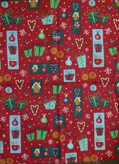 Вафельний новорічний рушник 45х60 Новорічні подарунки, Червоний, 45х60