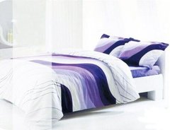 Комплект постільної білизни сатин двоспальний Хвиля, Фіолетовий, 180х215