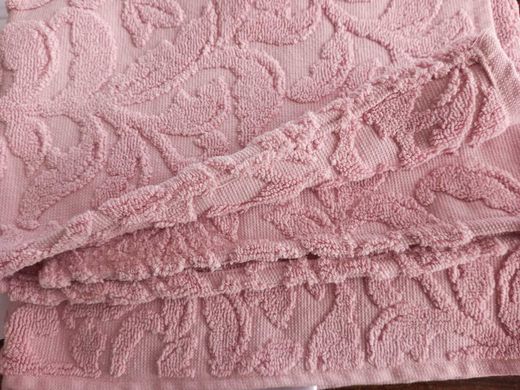 Полотенце махровое жаккардовое пестротканное Шуле, Розовый, 50х90