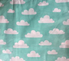 Комплект постельного белья детская кроватка бязь  Облака зеленые, 110х150
