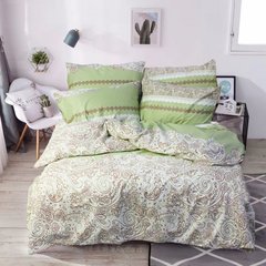 Комплект постельного белья бязь двуспальный Арабеска, Зелёный, Двуспальный, 2х70х70