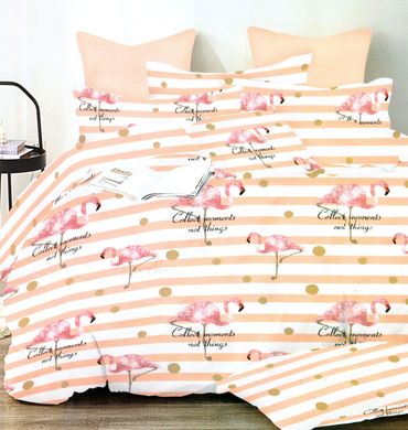 Комплект постельного белья полуторный бязь GOLD LUX Фламинго, Полуторный, 2х70х70