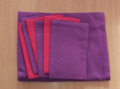 Набор кухонных салфеток (35х35) и полотенце (35х70) Фиолетовые, красные