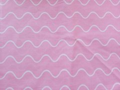 Простынь двуспальное (180х215) сатин Волны, Розовый, 180х215