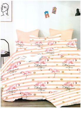 Комплект постельного белья двуспальный бязь GOLD LUX Фламинго, Двуспальный, 2х70х70