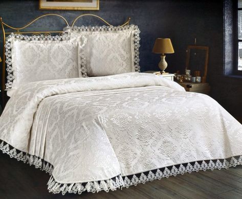 Покривало жакардове Milano 240х260, наволочки 60х80 Damask, Коричневий, 240х260, 2х60х80
