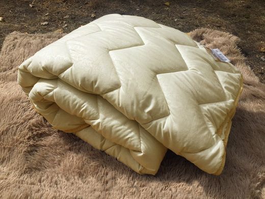 Одеяло стеганое чистая шерсть полуторное (зима), Бежевый, 140х205