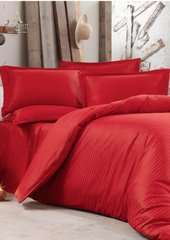Комплект постельного белья сатин страйп семейный красный, Семейный, 2х70х70