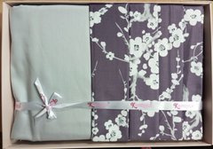 Комплект постельного белья сатин европейский Веточка цветов, Коричневый, Европейский, 2х70х70