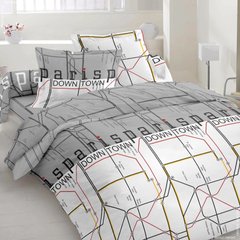 Комплект постельного белья двуспальный бязь GOLD LUX Карта, Серый, Двуспальный, 2х70х70