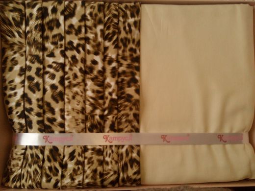 Комплект постельного белья сатин двуспальный Леопард, Двуспальный, 2х70х70
