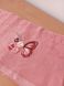 Полотенце махровое 50х90 гладкокрашеное бордюр Бабочка на цветке розовое, Розовый, 50х90