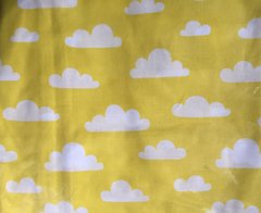Комплект постільної білизни дитяче ліжечко бязь Хмаринки жовті, 110х150