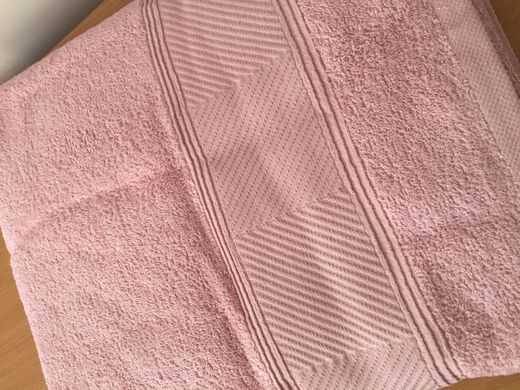 Рушник махровий 70х135 гладкофарбований Стік рожевий, Рожевий, 70х135