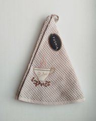 Рушник вафельний круглий Кава, Бежевий, круглий