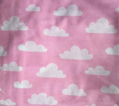 Комплект постельного белья детская кроватка бязь Облака розовые, 110х150