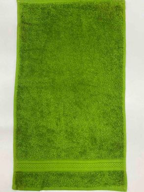 Рушник махровий 30х50 гладкофарбований зелений, Зелений, 30х50