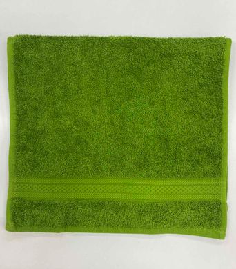 Полотенце махровое 30х50 гладкокрашенное зеленое, Зелёный, 30х50