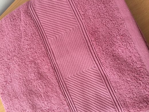 Полотенце махровое 70х135 гладкокрашенное Стик темно розовое, Розовый, 70х135