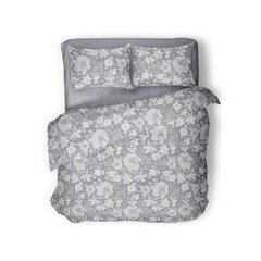 Комплект постільної білизни бязь двоспальний Квітковий килим, Сірий, Двоспальний, 2х70х70