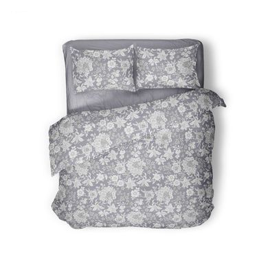Комплект постельного белья бязь двуспальный Цветочный ковер, Серый, Двуспальный, 2х70х70