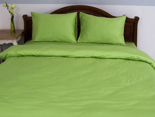 Комплект постельного белья сатин двуспальный Салатовый, Зелёный, Двуспальный, 2х70х70