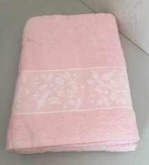 Набор полотенец махровых 50х90, 70х140 Цветы розовых, Нежно розовый