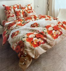 Комплект постільної білизни двоспальний бязь GOLD LUX Троянди, Рожевий, Двоспальний, 2х50х70