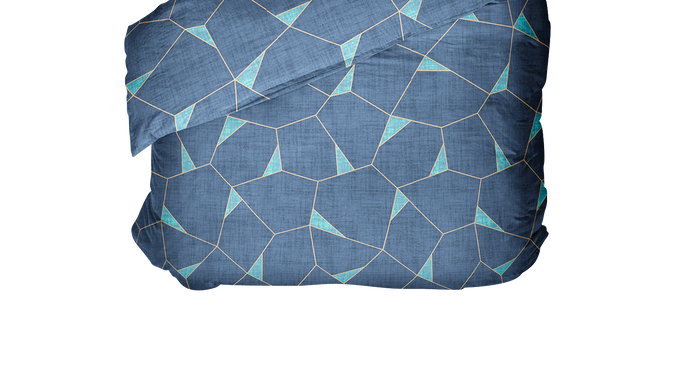 Простынь полуторная бязь Геометрия, Синий, 150х215