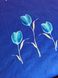 Простынь полуторная сатин Люкс Тюльпаны голубые 150х215, 143х215