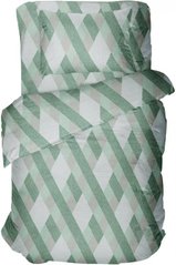 Комплект постельного белья бязь полуторный Зеленые ромби (1 наволочка 50х70), Зелёный, Полуторный, 1х50х70