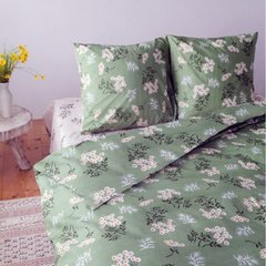Комплект постельного бель полуторныйя бязьGOLD LUX Ромашки на зеленом без компаньона, Зелёный, Полуторный, 2х70х70