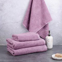 Полотенце махровое 50х90 Рис эффект пудрово фиолетовый, Сиреневый, 50х90
