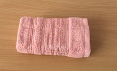 Рушник махровий 50х90 гладкофарбований бордюр Букле рожеве, 50х90
