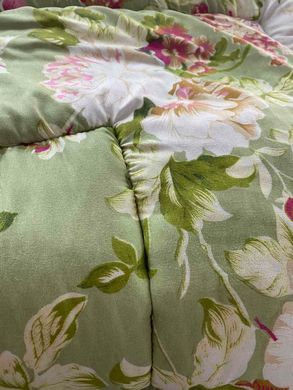Одеяло ватиновое двуспальное Роза, Зелёный, 172х205