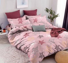 Комплект постельного бель полуторныйя бязьGOLD LUX Звезды цветные, Нежно розовый, Полуторный, 2х70х70