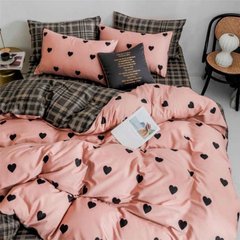 Комплект постельного бель полуторныйя бязьGOLD LUX Сердечки, Розовый, Полуторный, 2х70х70