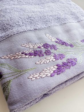 Рушник махровий 50х90 гладкофарбований Лаванда ліловий, Ліловий, 50х90