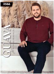 Пижама мужская GUAVA кофта и брюки р. 3XL, Бордо, 3XL
