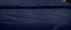 Простынь полуторная сатин страйп индиго, Синий, 150х215