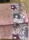 Рушник махровий жакардовий бордюр Олівія пудра, 70х140